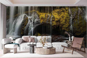 3D Green Forest Waterfall Landscape Wall Mural Wallpaper LQH 190- Jess Art Decoration