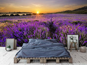 3D Sunrise Purple Fields Wall Mural Wallpaper 8- Jess Art Decoration