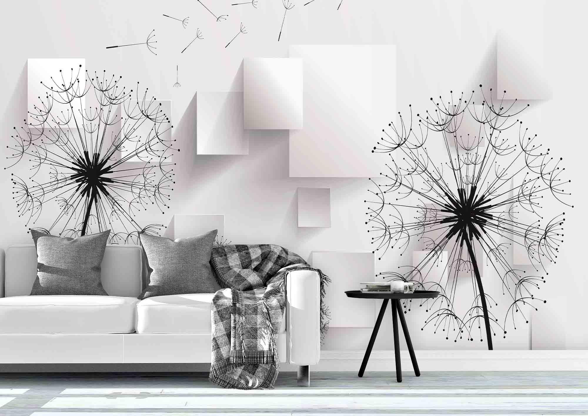 3D Dandelion Paper Square Wall Mural Wallpaper 214- Jess Art Decoration