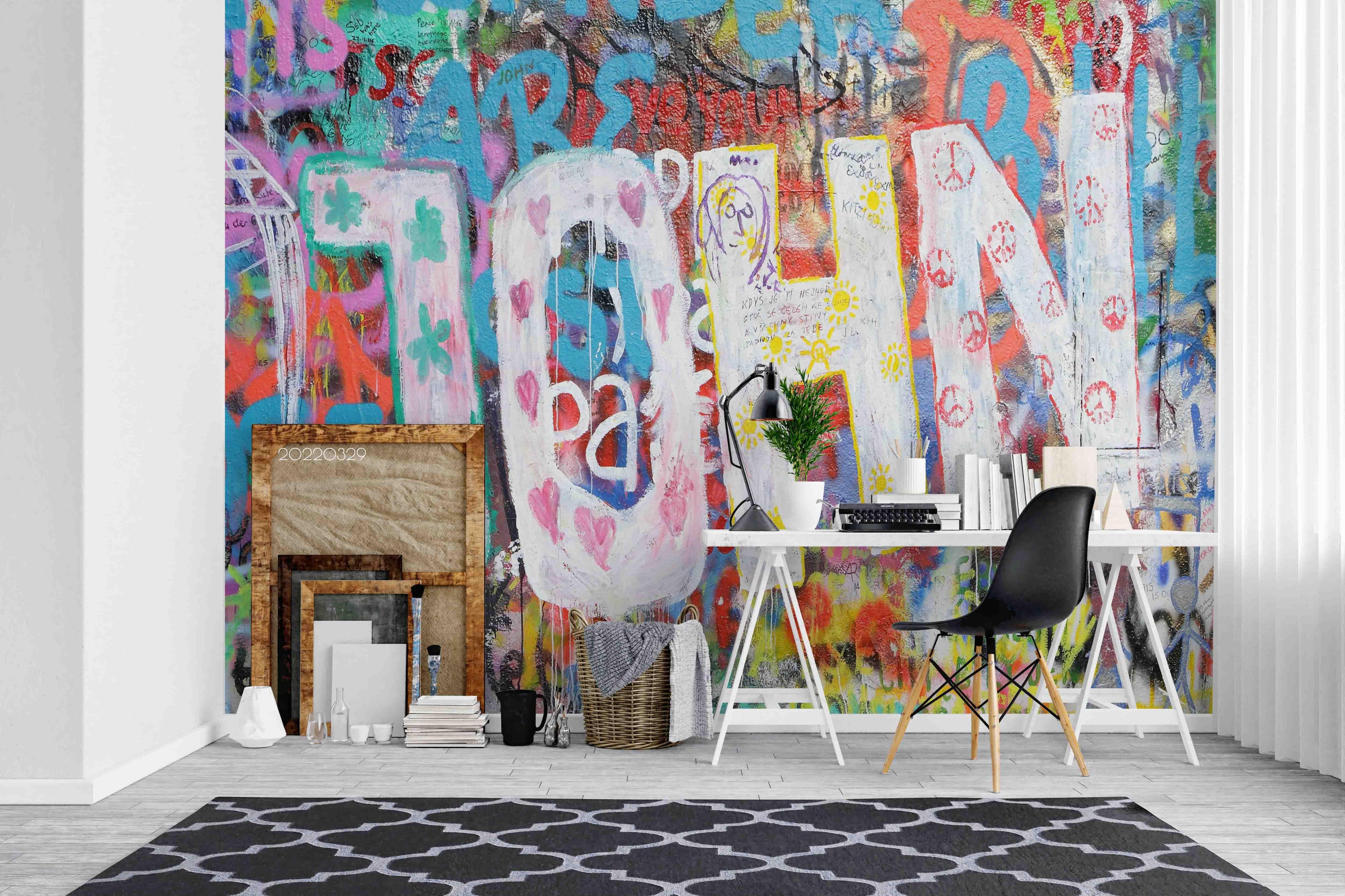 3D Abstract Art Graffiti Alphabet Wall Mural Wallpaper GD 4080- Jess Art Decoration