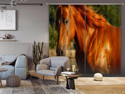 3D Animal Brown Horse Curtains and Drapes LQH 218- Jess Art Decoration