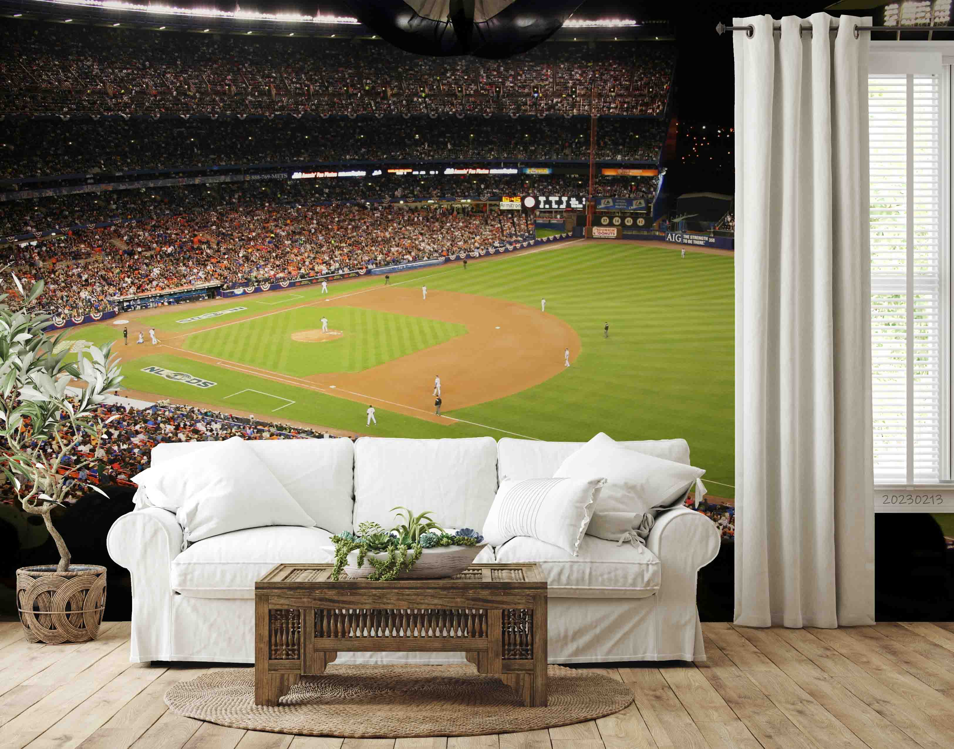 Ballpark Game Mets Dodgers Racing Wallpaper racing & cars wall mural for garage, game room or entertainment space - view 4