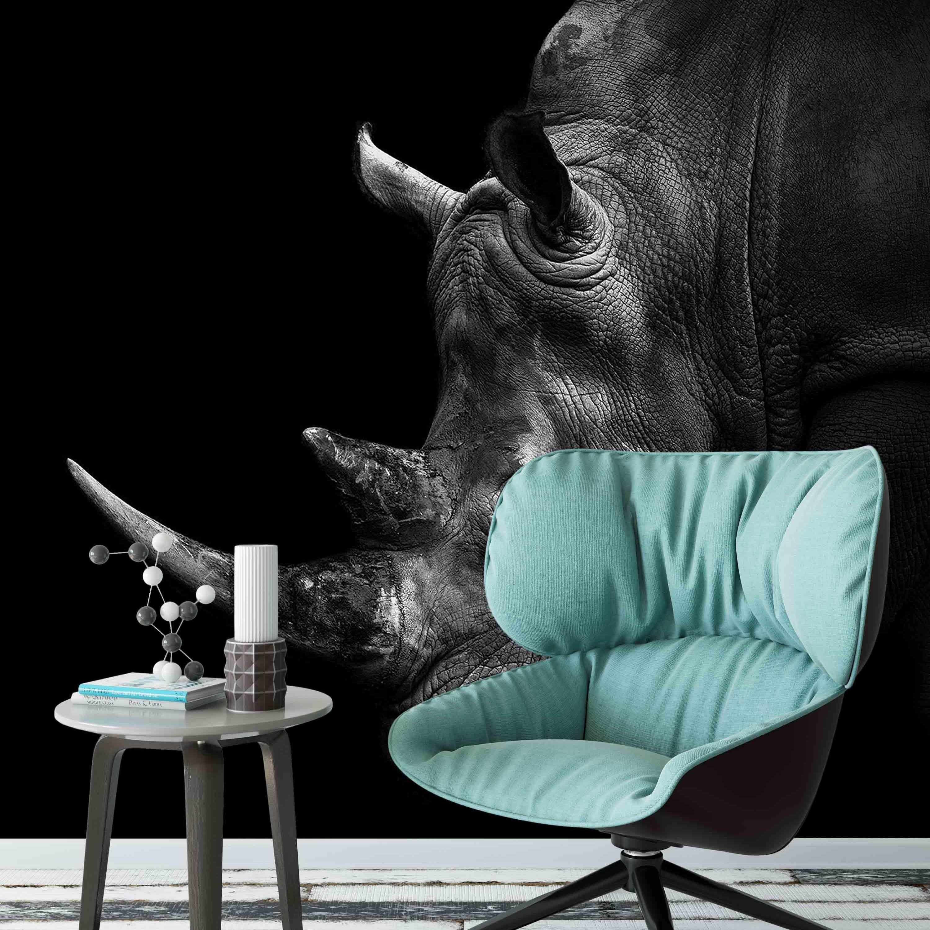 3D Black Rhinoceros Wall Mural Wallpaper 66- Jess Art Decoration