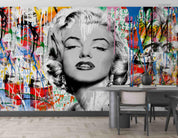 3D Graffiti Star Portrait colour graffiti celebrity portrait wall mural wallpaper for living room - view 3