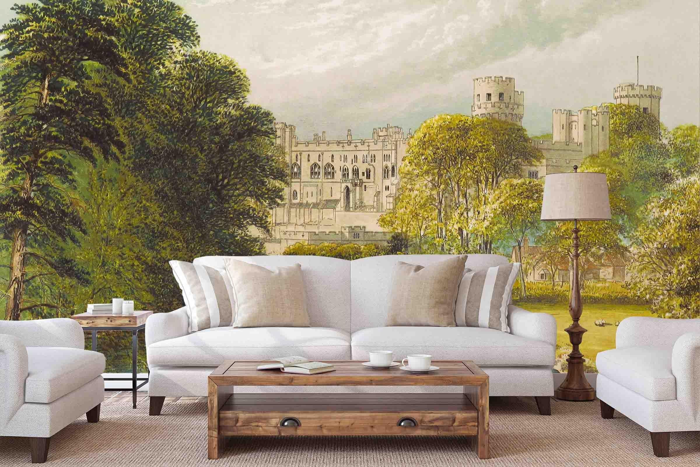 3D Building Forest River Boat Landscape Wall Mural Wallpaper SF15- Jess Art Decoration