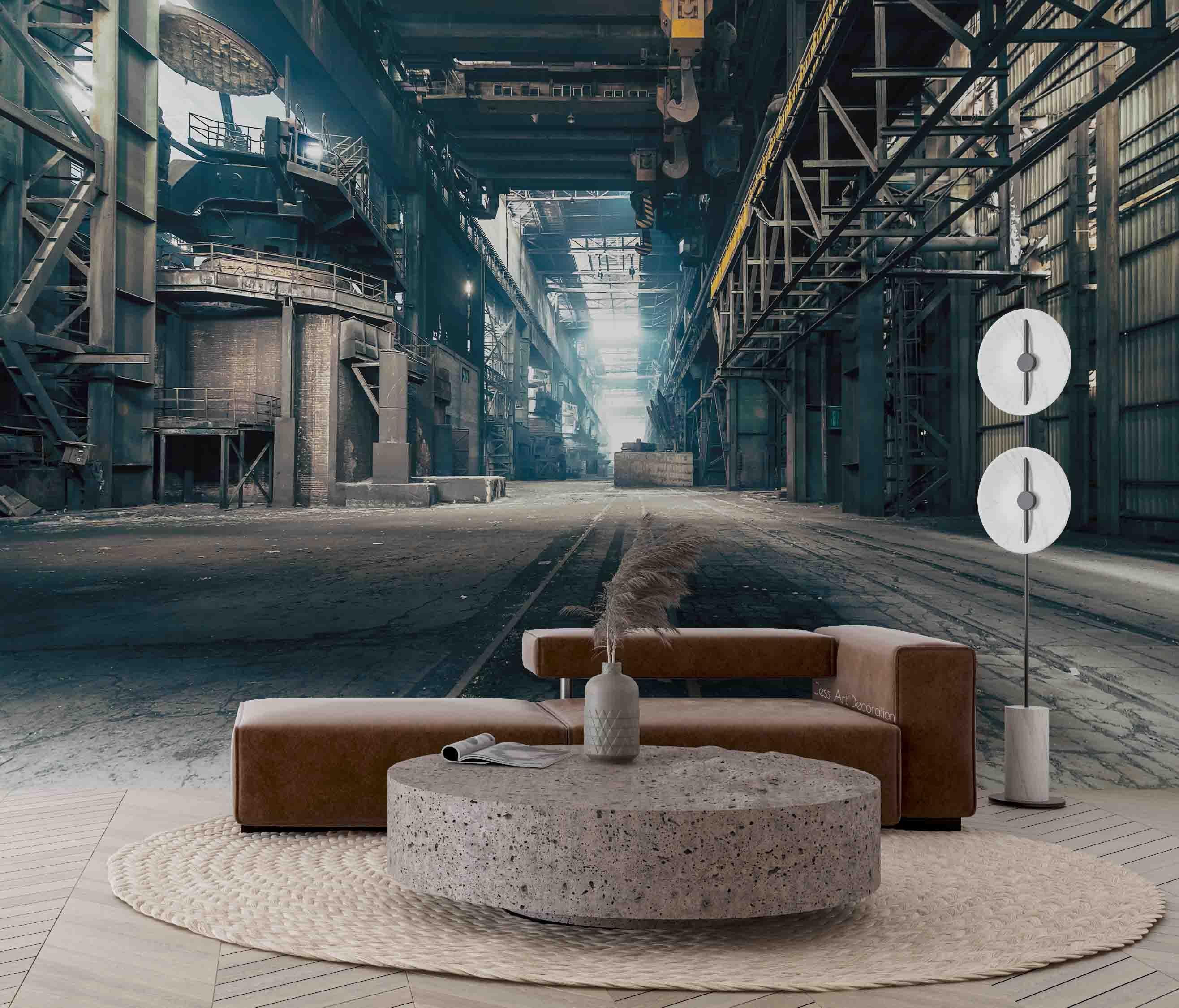 3D Industrial Iron Frame Factory Wall Mural Wallpaper GD 2700- Jess Art Decoration