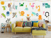 3D animals colorful letters wall mural wallpaper 06- Jess Art Decoration