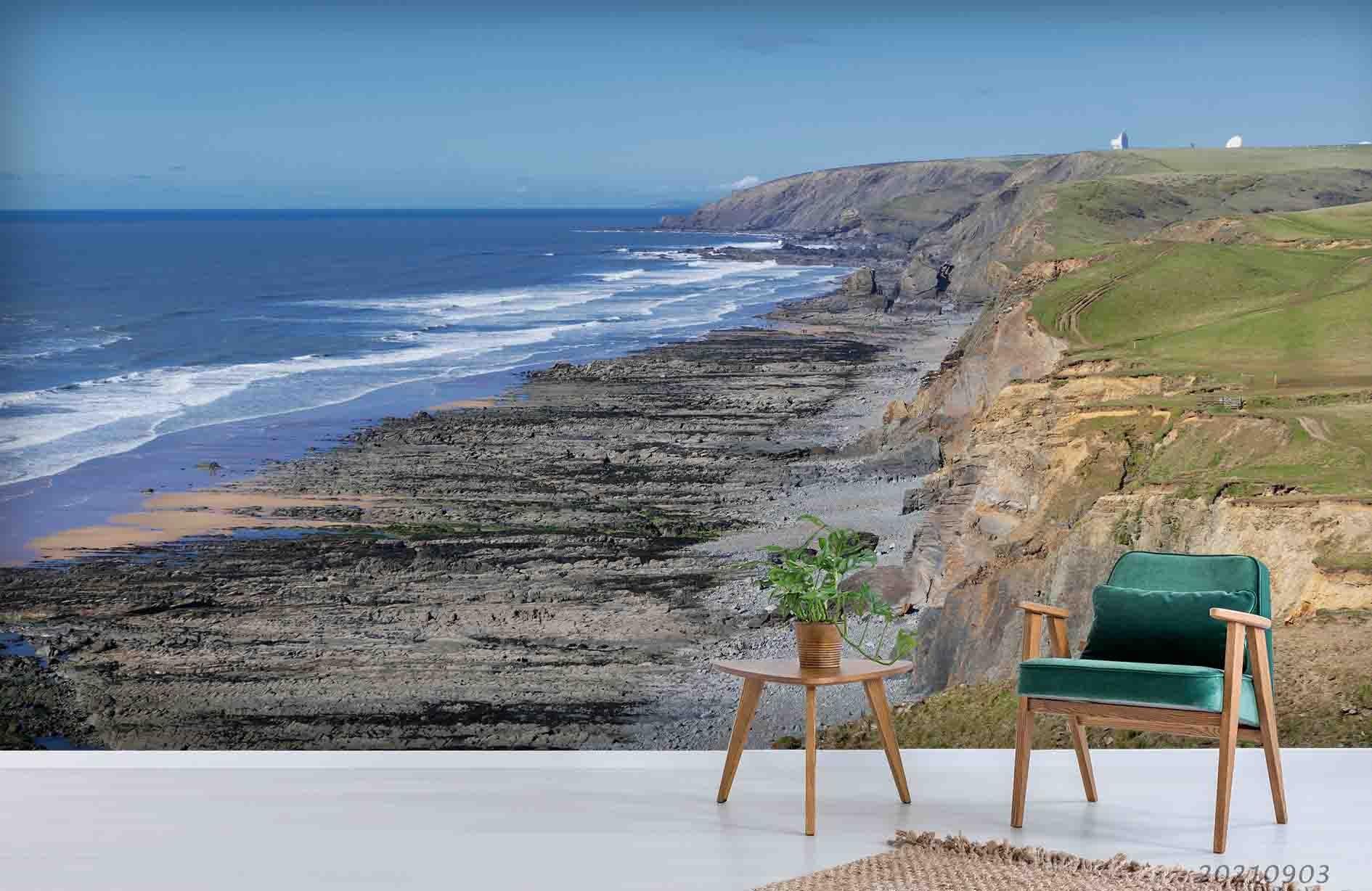 3D Sky Sea Coastline Landscape Wall Mural Wallpaper LQH 103- Jess Art Decoration