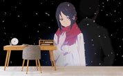 3D White Windbreaker Anime Girl dark anime girl silhouette mural wall mural wallpaper for bedroom - view 4