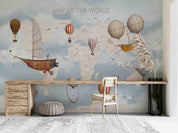 3D Cartoon World Map Wall Mural Wallpaper sww 2- Jess Art Decoration