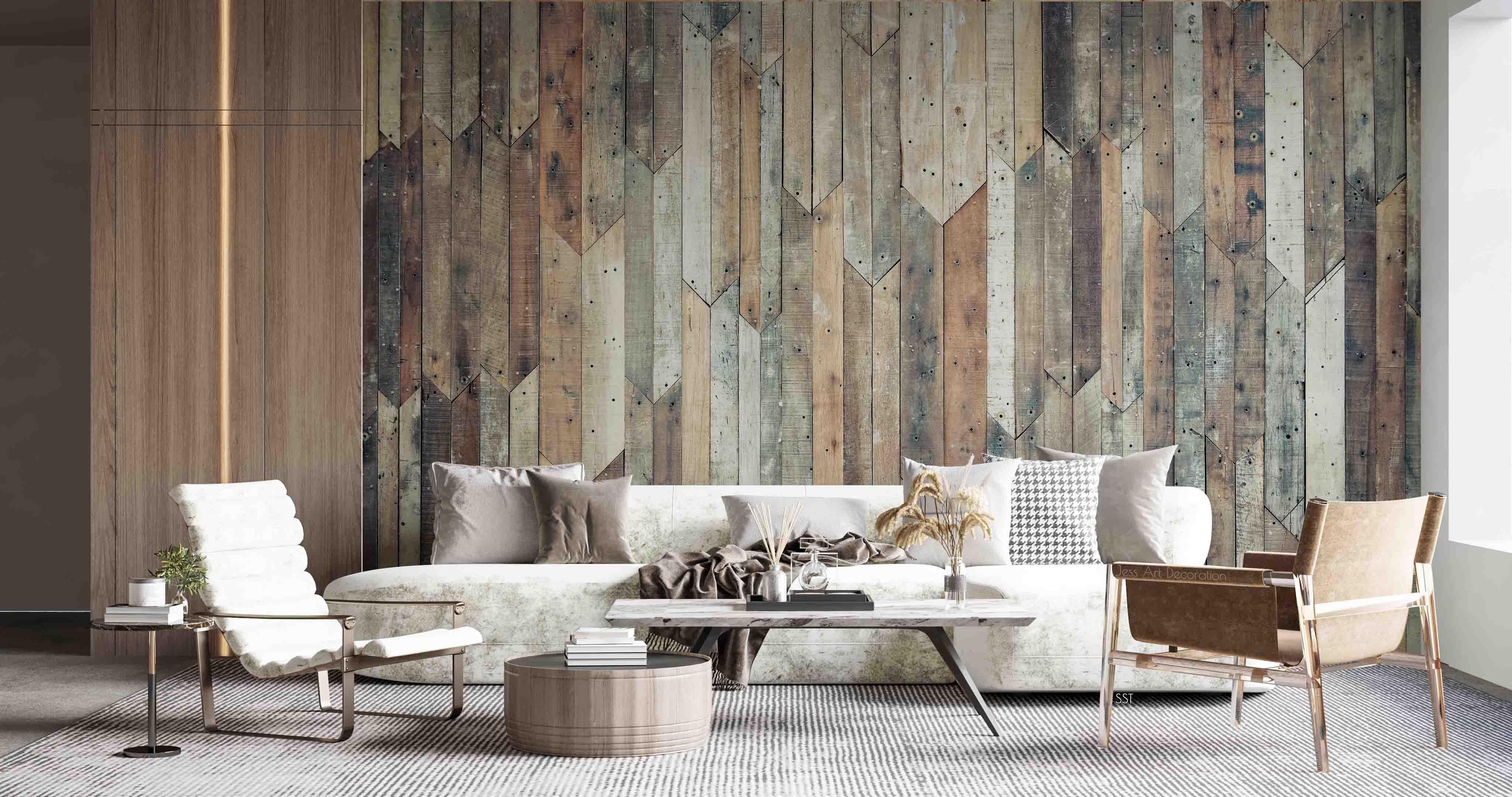 3D Rustic Wooden Planks rustic vertical wood plank texture wall mural wallpaper for dining room - view 4