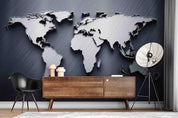 3D Grey World Map Wall Mural Wallpaper LQH 120- Jess Art Decoration