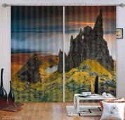 3D Landscape Peak Wilderness River Fog Curtains and Drapes GD 3016- Jess Art Decoration