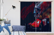 3D Formula One Racing Helmet Ferrari Curtains and Drapes GD 4826- Jess Art Decoration