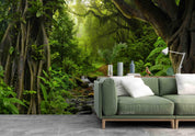 3D Landscape Green Forest River Wall Mural Wallpaper LQH 4- Jess Art Decoration