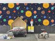 3D Cartoon Space Colorful Planet Sun Mars Wall Mural Wallpaper LXL- Jess Art Decoration
