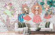 3D Cartoon Girl Illustration Wall Mural Wallpaper LQH 27- Jess Art Decoration