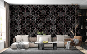 3D Abstract Geometric Cube Black Pattern Wall Mural Wallpaper GD 459- Jess Art Decoration