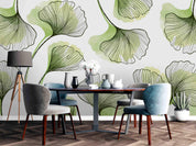 3D Green Ginkgo Leaves Wall Mural Wallpaper SF 01- Jess Art Decoration