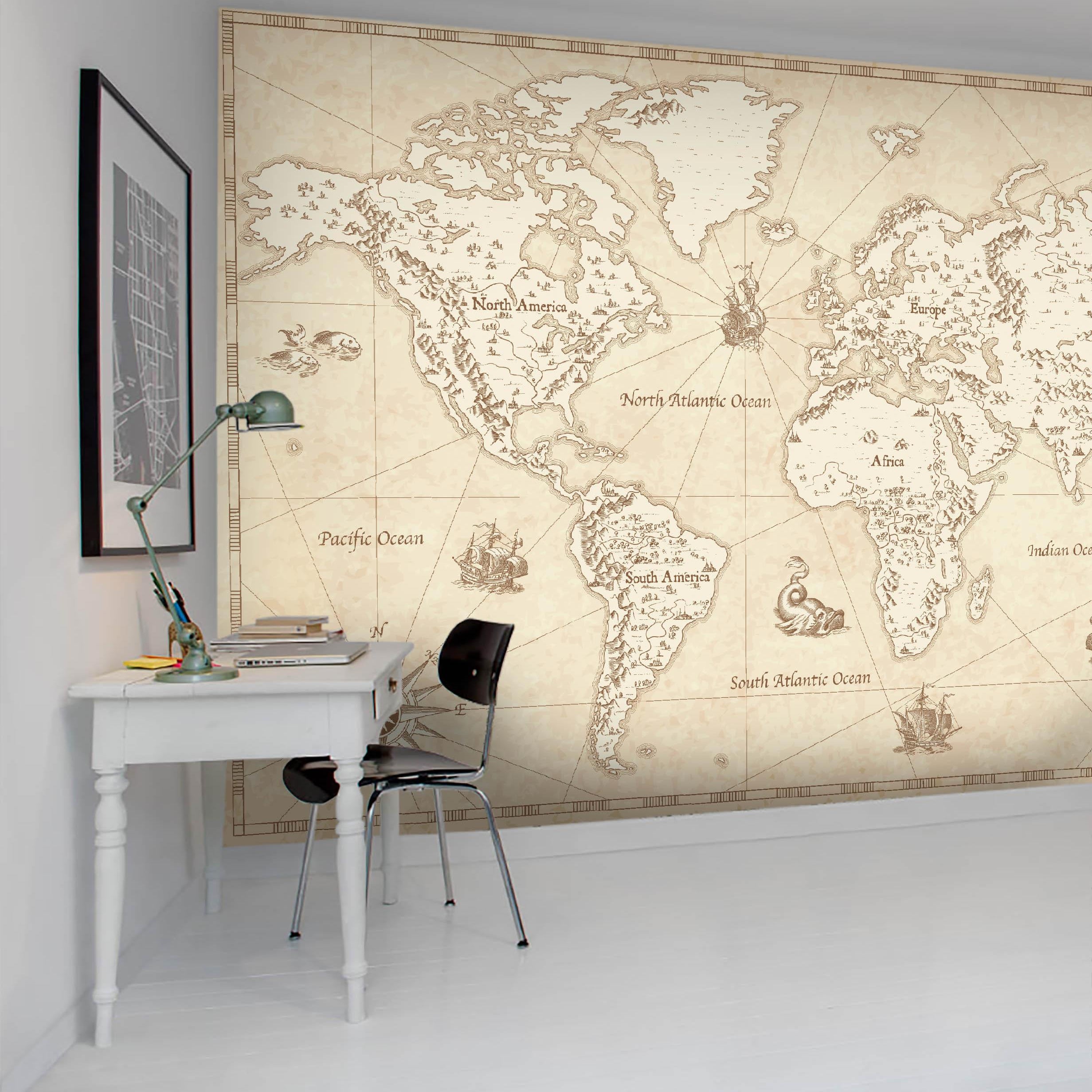3D Vintage World Map Wall Mural Wallpaper 19- Jess Art Decoration