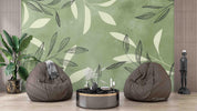 3D Watercolor Green Leaf Wall Mural Wallpaper LQH 77- Jess Art Decoration