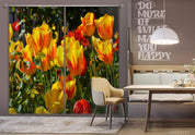 3D Yellow Tulip Flower Curtains and Drapes LQH 230- Jess Art Decoration