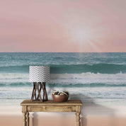 3D Pink Sky Beach Sunshine Wall Mural Wallpaper LQH 65- Jess Art Decoration