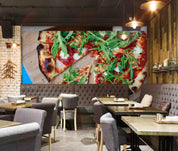 3D Big Pizza Slices Kraft Paper Tomato Paste Wall Mural Wallpaper SWW120- Jess Art Decoration