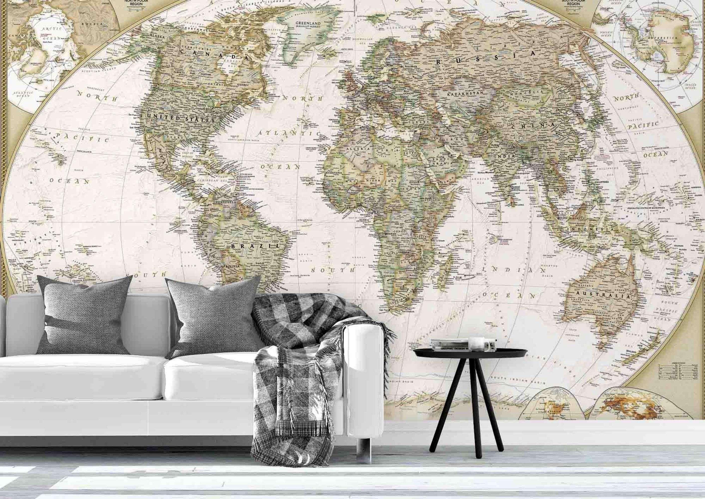 3D Oval World Map Wall Mural Wallpaper GD 1770- Jess Art Decoration