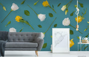 3D Hand Drawn Rose Floral Wall Mural Wallpaper LQH 263- Jess Art Decoration