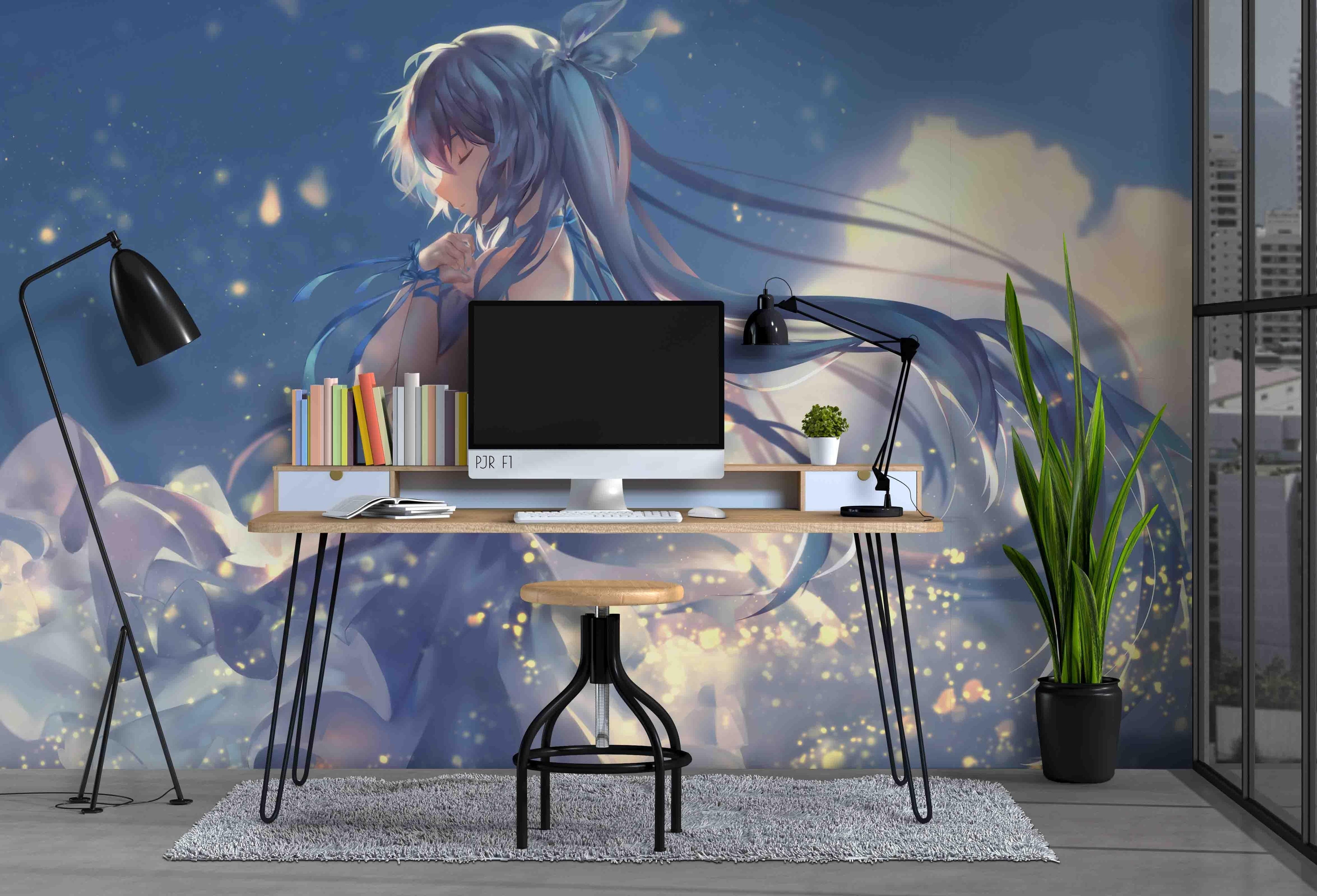 3D Cloud Anime Girl soft anime girl cloud mural wall mural wallpaper for bedroom - view 4