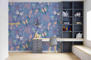 3D Hand Sketching Butterfly Dragonfly Floral Insect Wall Mural Wallpaper LXL 1425- Jess Art Decoration