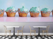 3D   Bluish Walls Ice Cream  Wall Mural Wallpaper SWW15- Jess Art Decoration
