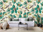 3D Green Flower Bird Wall Mural Wallpaper 91- Jess Art Decoration