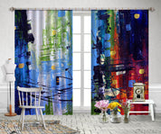 3D Abstract Color Graffiti Curtains and Drapes LQH 240- Jess Art Decoration