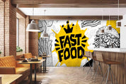 3D Fast Food Restaurant Burger Background Wall Mural Wallpaper LQH 14- Jess Art Decoration