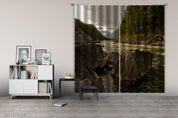 3D Mountain River Nature Landscape Curtains and Drapes LQH 144- Jess Art Decoration