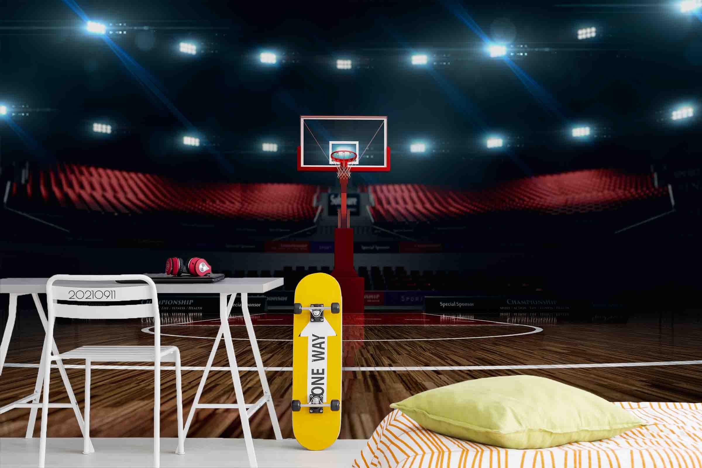 3D Basketball Hall Wall Mural Wallpaper LQH 801- Jess Art Decoration