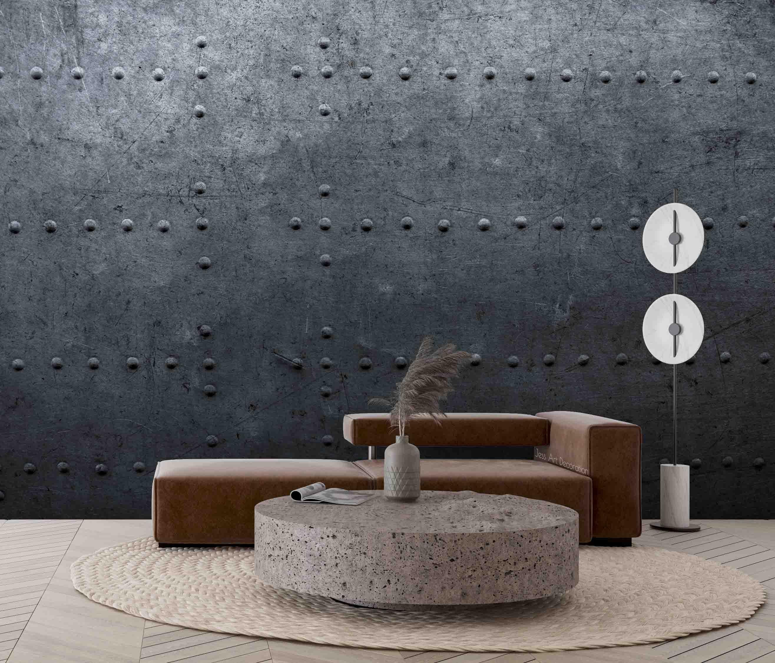 3D Grey Metal Willow Wall Mural Wallpaper GD 2748- Jess Art Decoration