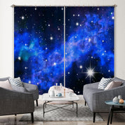 3D Blue Starry Sky Galaxy Curtains and Drapes LQH 62- Jess Art Decoration
