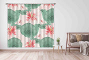 3D Pink Lotus Floral Lotus Pond Curtains and Drapes LQH 145- Jess Art Decoration