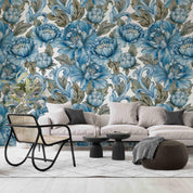 3D Vintage Blue Floral Background Pattern Wall Mural Wallpaper GD 3588- Jess Art Decoration
