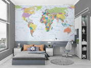 3D World Map Wall Mural Wallpaper GD 2688- Jess Art Decoration