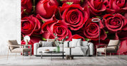 3D Red Rose Floral Wall Mural Wallpaper LQH 333- Jess Art Decoration
