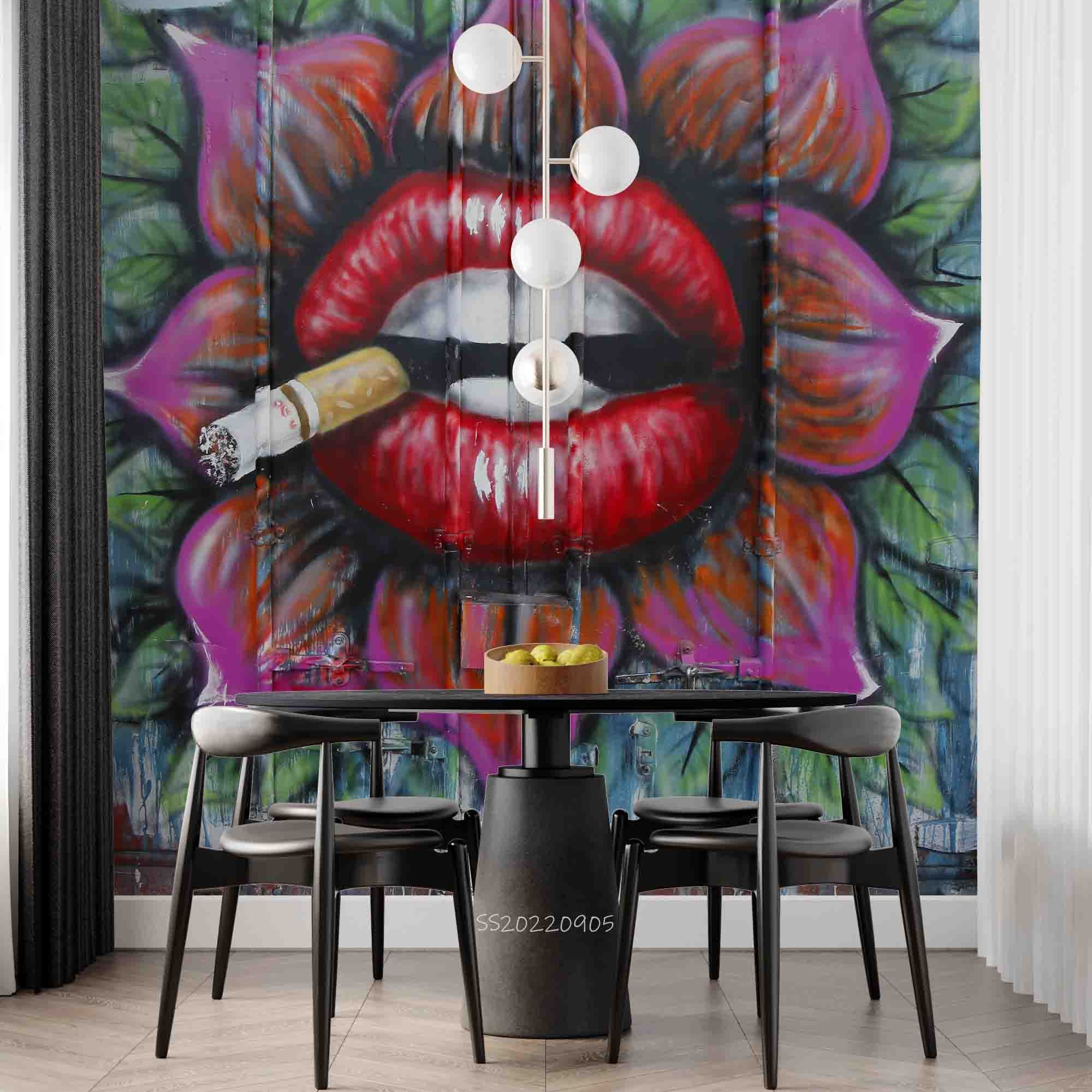 Abstract Artistic Graffiti Wallpaper urban graffiti wall mural for teen room, studio or feature wall - view 4