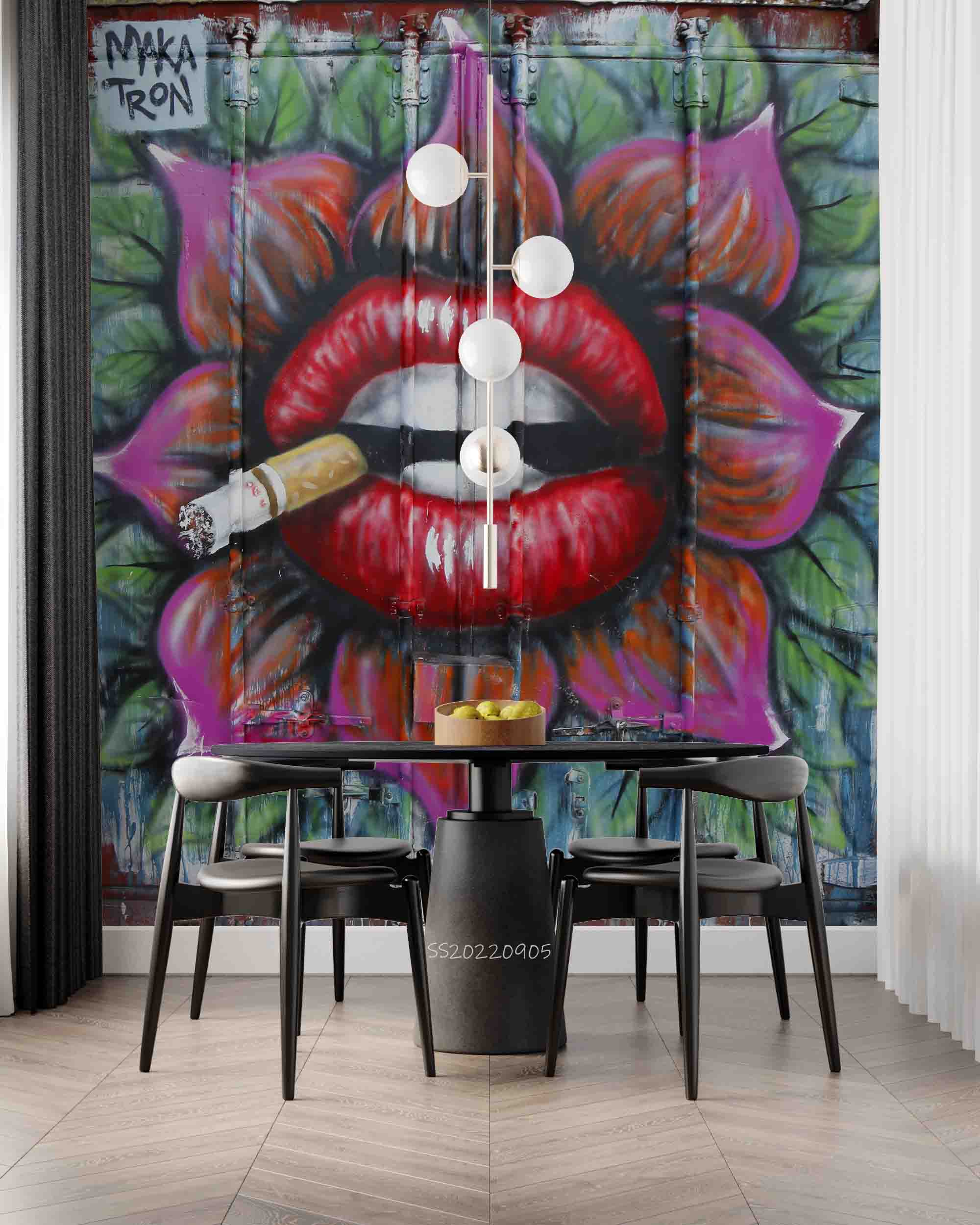 Abstract Artistic Graffiti Wallpaper urban graffiti wall mural for teen room, studio or feature wall - view 4