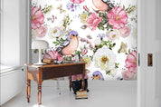 3D Colorful Flowers Birds Background Wall Mural Wallpaper 47- Jess Art Decoration
