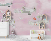 3D aircraft dog rabbit bird wall mural wallpaper 44- Jess Art Decoration