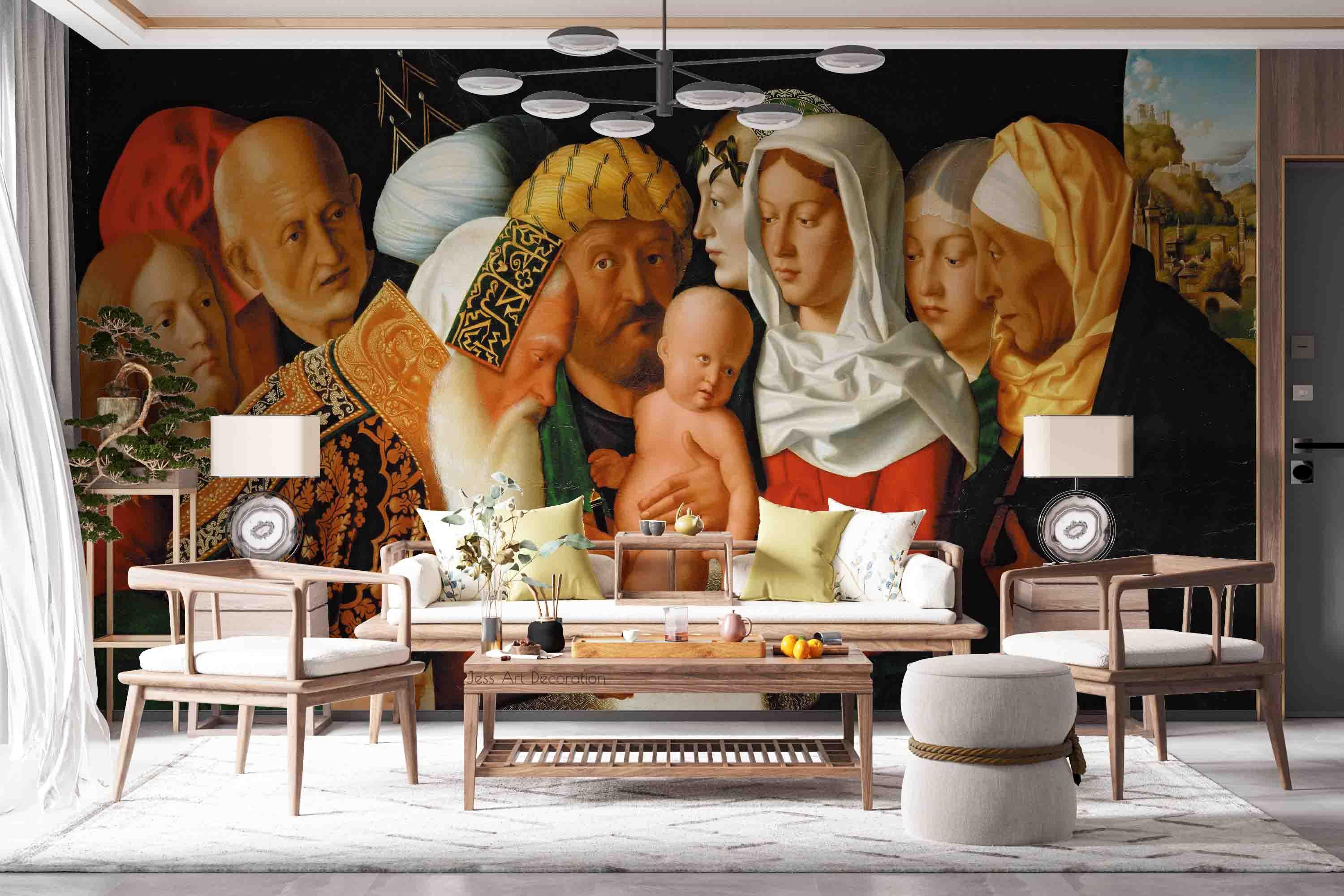 3D Classical Baptism Painting classical religious portrait painting wall mural wallpaper for living room - view 4