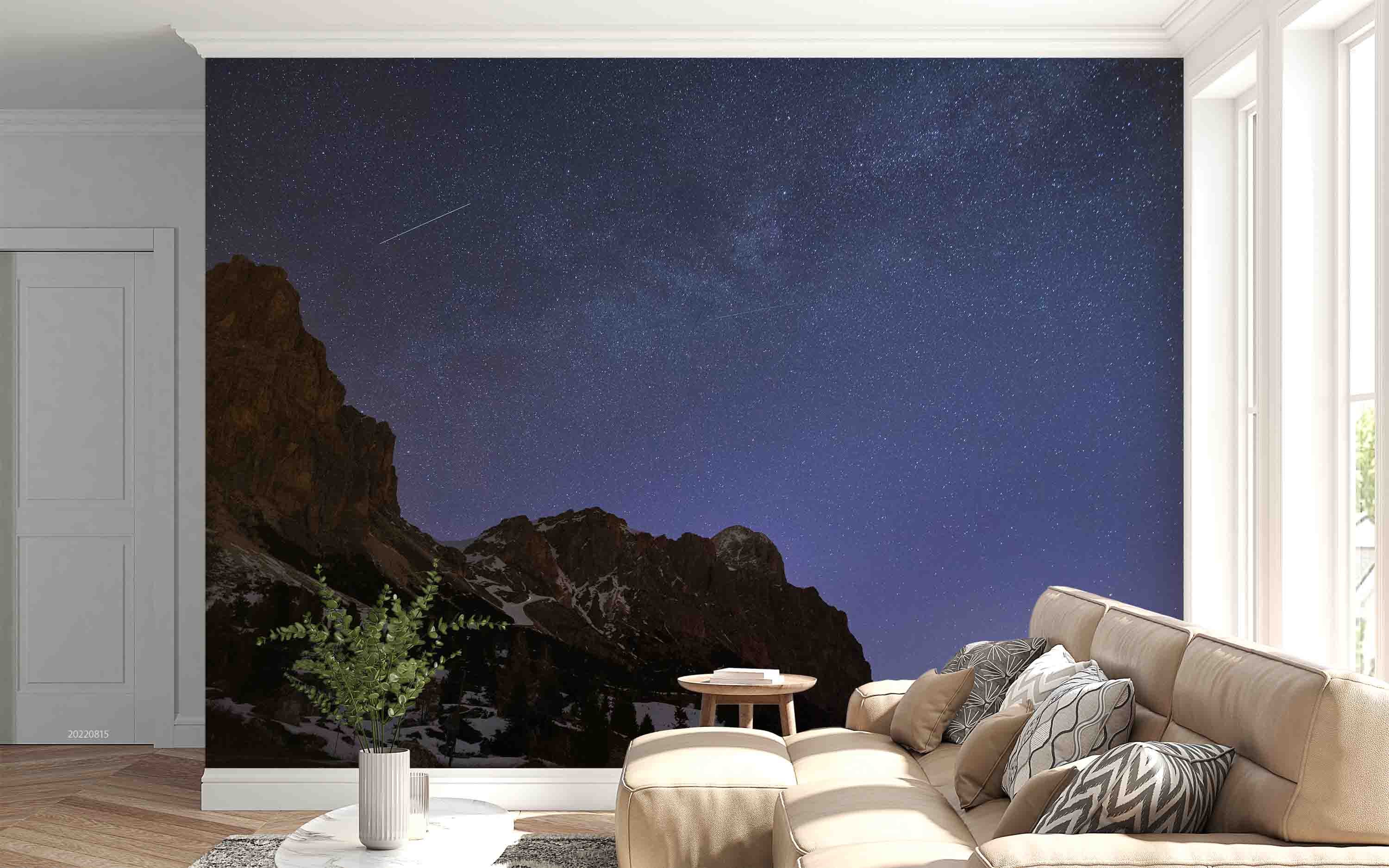 3D Night Mountain Starry Sky Landscape Wall Mural Wallpaper GD 2857- Jess Art Decoration